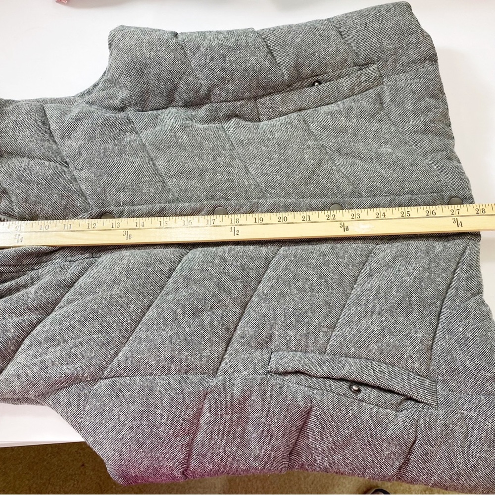 Gap cute vest pretty cardigan fitted puffer faux fur hoodie gray warm winter L - Picture 11 of 11